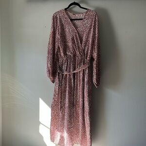 Boho faux wrap dress. Maternity friendly